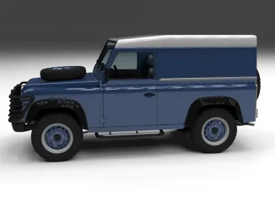 Land Rover Defender 90 Hard Top w interior 3D model