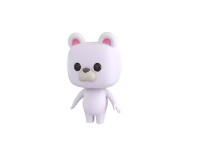 Cartoon Polar Bear 3D model buy