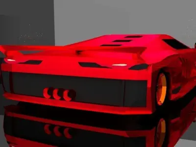 Hypercar Vision J4 AX Speciale Low-poly 3D model