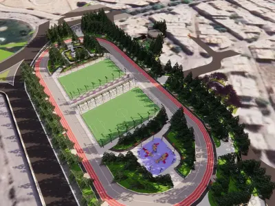 Open sports and entertainment complex 3D model