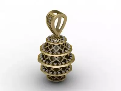 Luxury Spiral Cage Diamond Pendant  3D Printable Jewelry Model 3D print model