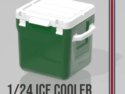 Stanley style cooler for scale autos and dioramas 1 24 3D print model