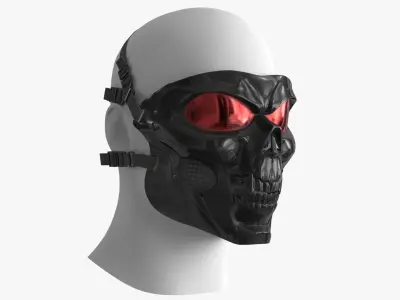 Skull Mask 4 colors Low-poly 3D model