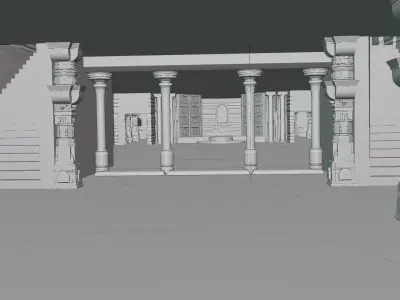 PLEASE CLICK Ram Mandir 3D Detailed  Temple Model Environment 3D model