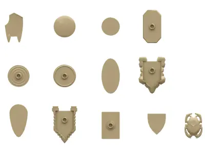TwindBricks3D - Minifigures Shield Pack 1 3D print model