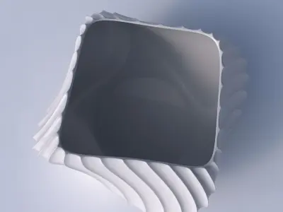 Bowl helix with extruded vertical lines 2 3D print model