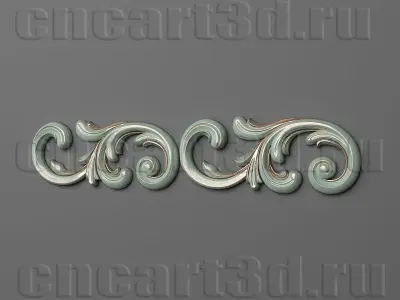 Onlay two ornate scrolls 3D print model