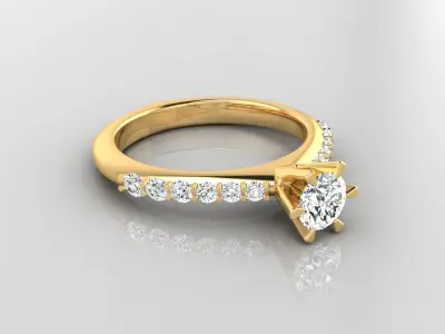 Ring M27 The luxury female ring with gem wedding 3D print model