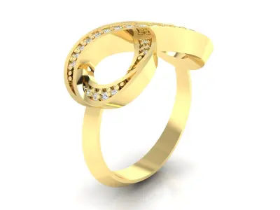 Ring M52 The luxury female ring with gems wedding 3D print model