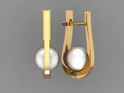pearl drop earrings 3D print model