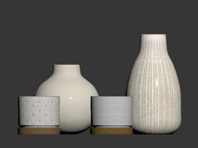 Ceramic vase set 3D model