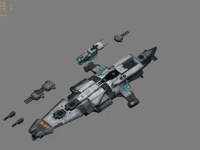 Battlestar - Battleship 01 3D model