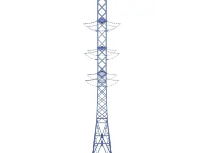 Electricity Pole 27 Weathered 3D model