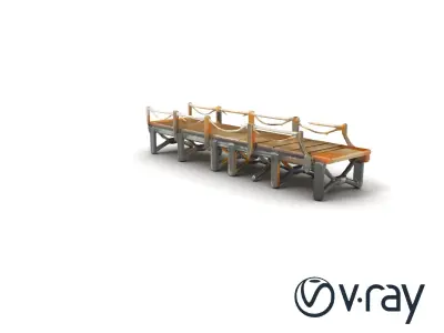 Weathered Bridge Infrastructure model pack Low-poly 3D model