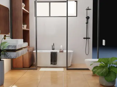 Bathroom interior 3D model buy