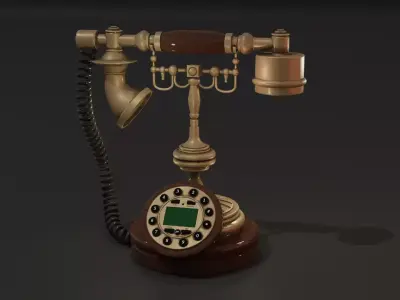 Vintage phone  3D model 3D model