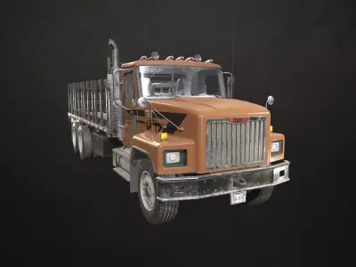 Classic Flatbed Truck Low-poly 3D model