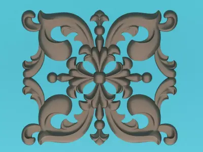 Molding central decor  Low-poly 3D model