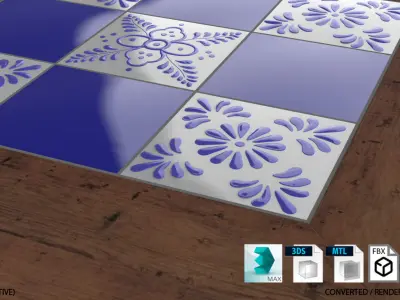 Small coffee table with Tiles 3D model