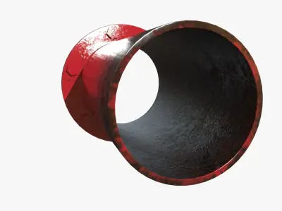 Red Base Pipe 3D model