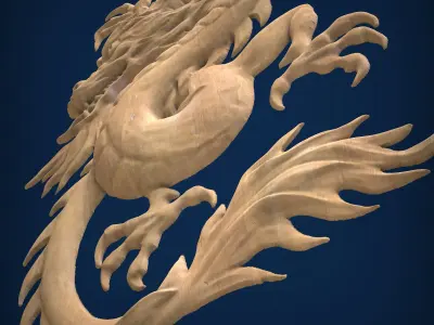 Carved panel painting STL 3D model 3D print model