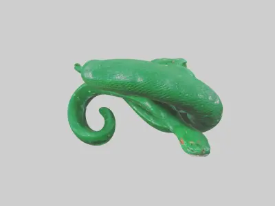 Emerald Tree Boa statue model Low-poly 3D model