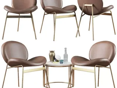 Lounge Chair Jane and Side Table Messina Nesting West Elm  3D model