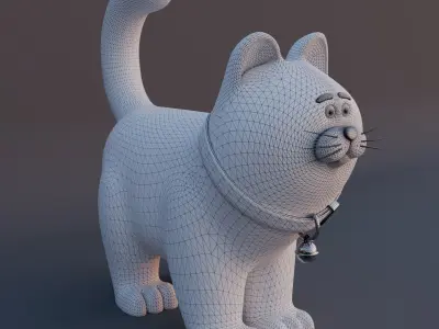Little Cute Cat Low-poly 3D model