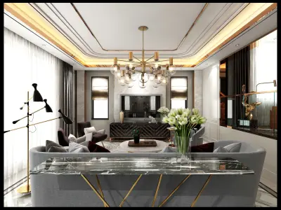 Modern RECEPTION LEISURE Basement Billiard Room Luxury Low-poly 3D model