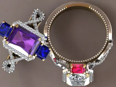 Fashion ring 2 3D print model