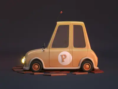 stylized cartoon car 3D model