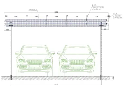 6 kWp Solar Carport Project Type 8 3D model
