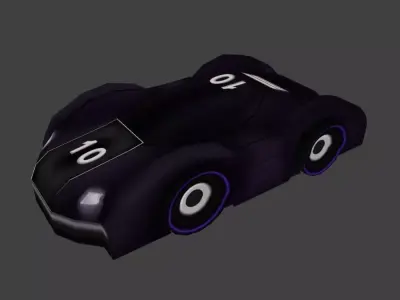 Low poly Sci-fi Race Car Low-poly 3D model