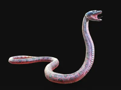 Low Poly Anaconda 3D Animal - Ready for Games 19 Animations Low-poly 3D model