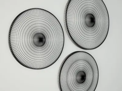 19th Century Laos Bronze Gongs 3D model