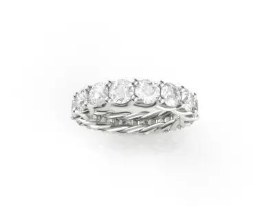 Braided Diamond Wedding Band  3D print model