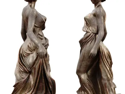 Roman Girl Statue  set 766 Low-poly 3D model
