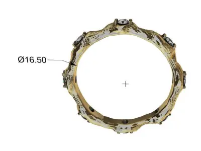  Organic shaped Jewellery Diamond Ring 3D print model