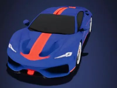supercar Low-poly 3D model by ayushthepiro11