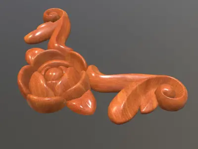 Furniture Pattern Rose - 001 Low-poly 3D model