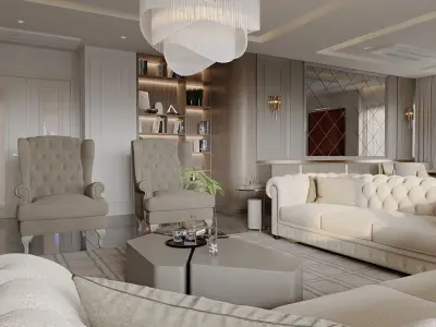 Modern Interior Luxury 3ds Max Corona Renderer Low-poly 3D model