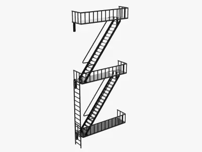 Decorative wall shelf 01 3D model