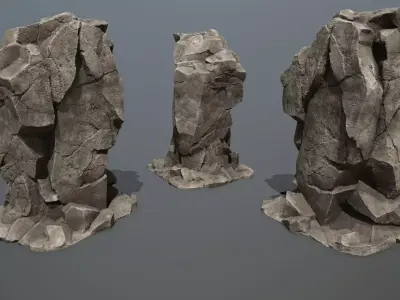 desert rocks  Low-poly 3D model