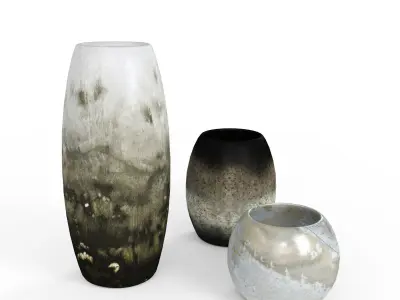 Modern Decor Vase Set 3D model