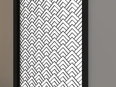 3d screen window with geometric pattern Low-poly 3D model purchase