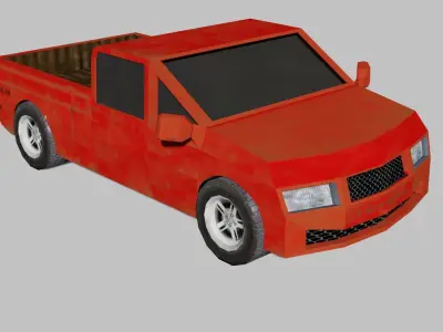 Pickup car Low-poly 3D model