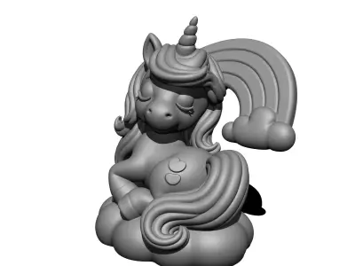 Rainbow unicorn 3D print model