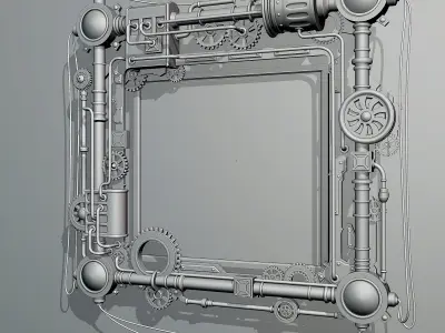Steampunk style frame 1 3D model