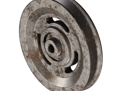 Rusty Gym Machine Pulley 3D model