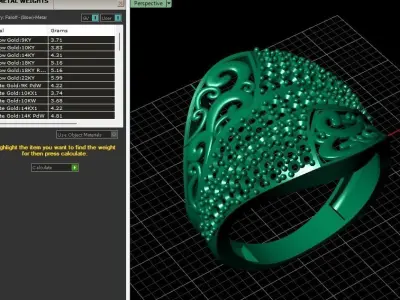 STL 3DM Women Ring Womens Ring Diamonds With Stone Model 3D print model shop